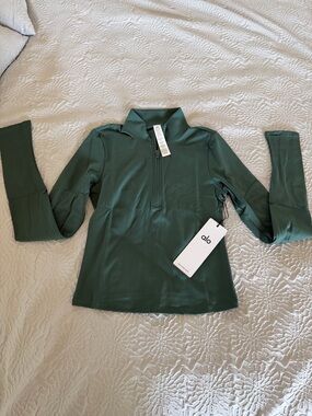 ALO Yoga Forest Green Quarter-Zip Pullover